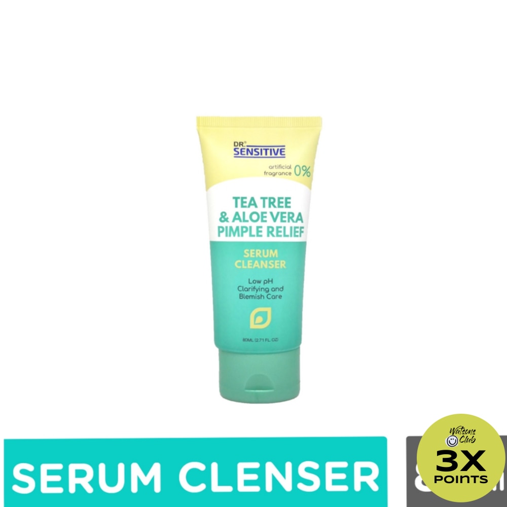 DR SENSITIVE Tea Tree and Aloe Vera Pimple Relief Serum Cleanser 80ml