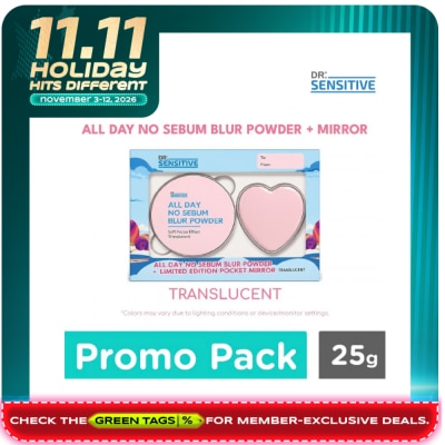 DR SENSITIVE DR SENSITIVE All Day No Sebum Blur Powder Translucent with Pocket Mirror 25g image