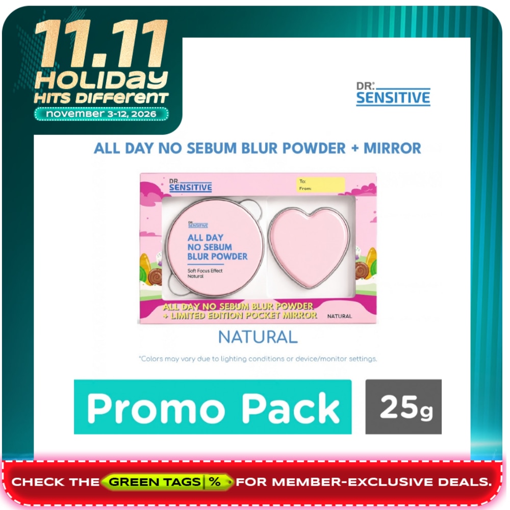 DR SENSITIVE All Day No Sebum Blur Powder Natural with Pocket Mirror 25g image