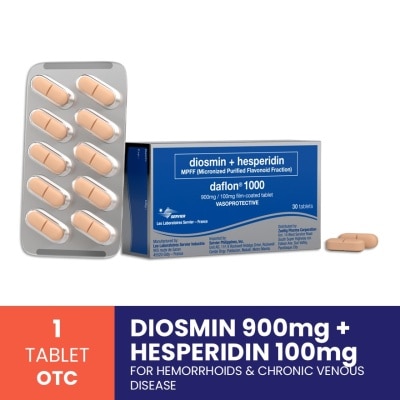DAFLON - DAFLON 1000 Diosmin 900 mg  + Hesperidin 100 mg Sold Per Piece [PRESCRIPTION REQUIRED]