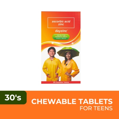 DAYZINC Sodium Ascorbate + Ascorbic Acid + Zinc 30 Chewable Tablets