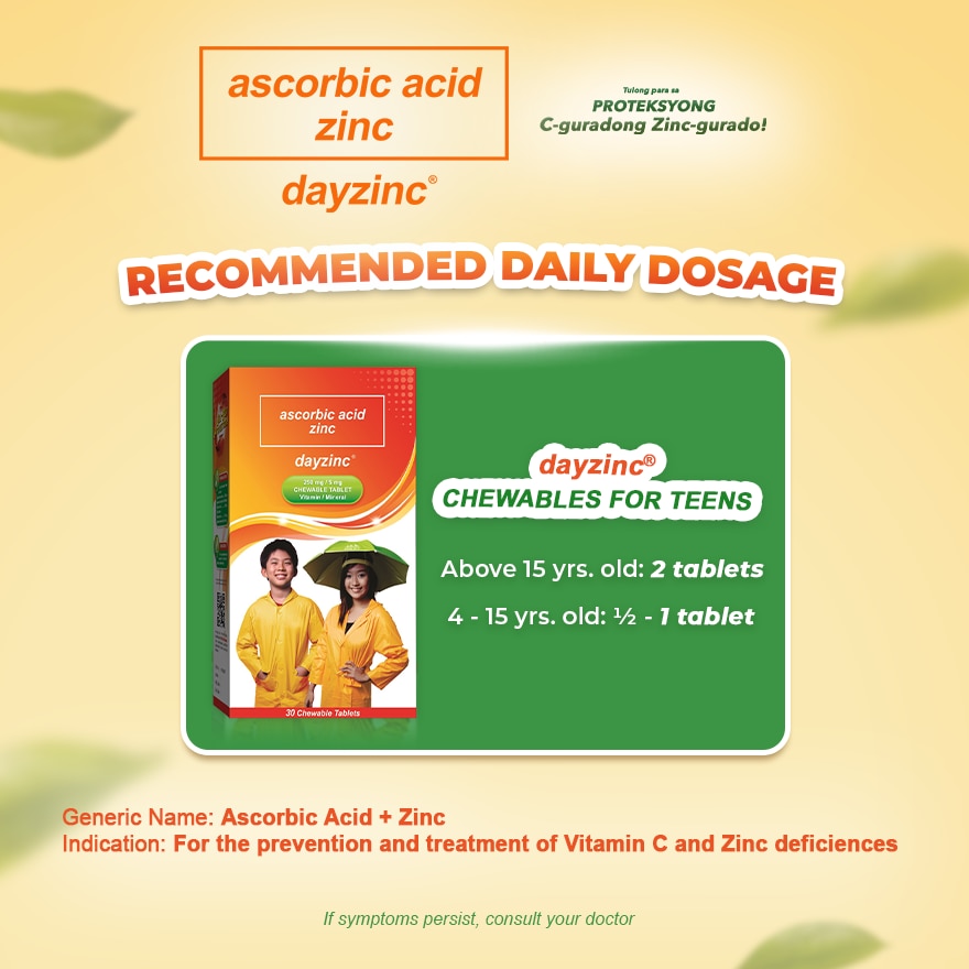 Sodium Ascorbate + Ascorbic Acid + Zinc 30 Chewable Tablets