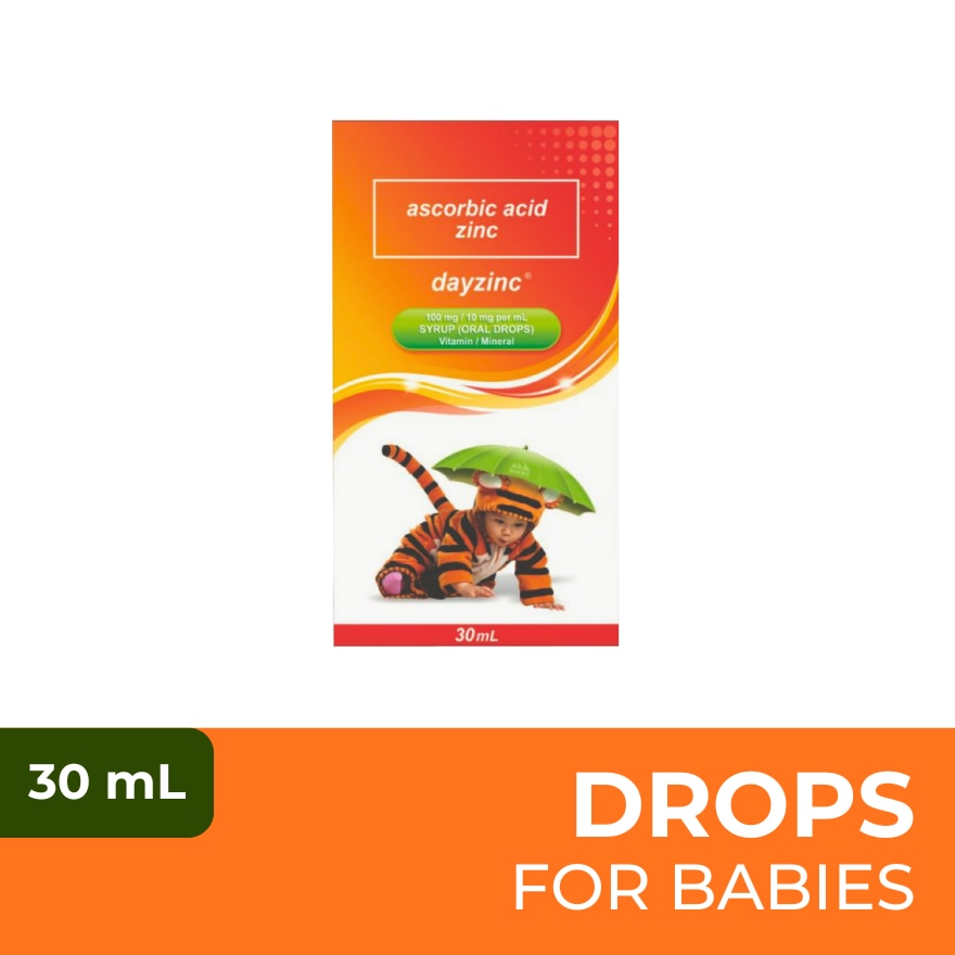Ascorbic acid + Zinc (Dayzinc) 100 mg/10 mg Oral Drops Syrup