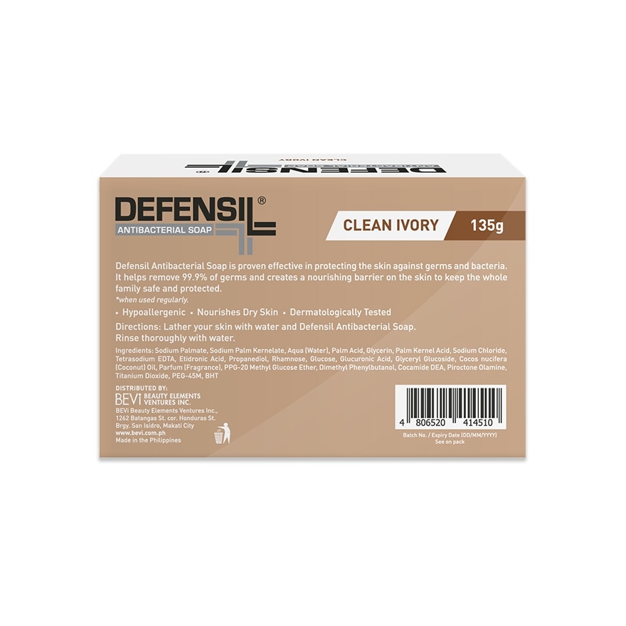 DEFENSIL Antibacterial Soap Clean Ivory 135g