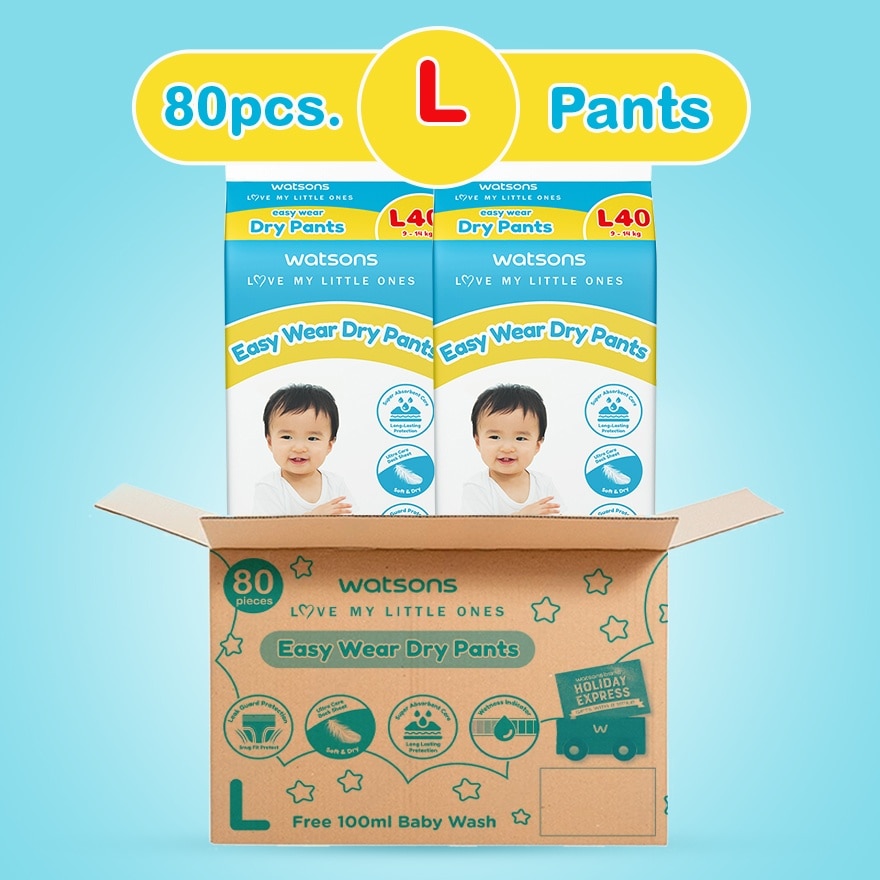 WATSONS Baby Diaper Pants Large 40s x 2 Per Carton