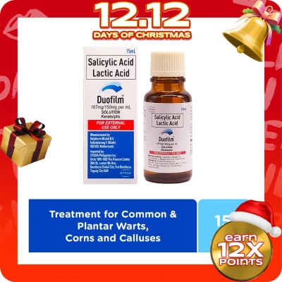 DUOFILM Salicylic Acid + Lactic Acid Solution 167mg/150mg 15ml