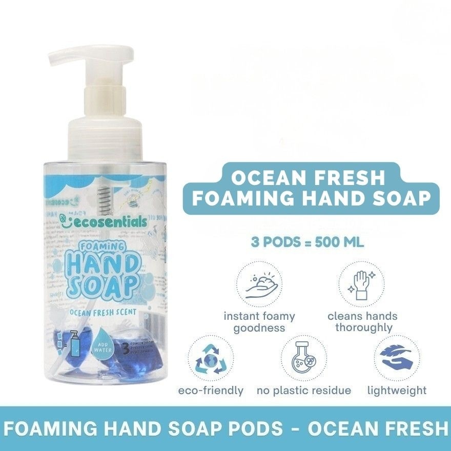 ECOSENTIALS Foaming Hand Soap Pods Ocean Fresh Scent Starter Kit