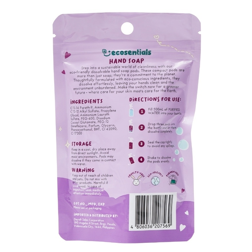 ECOSENTIALS Foaming Hand Soap Pods Lavender Scent Refill Pack