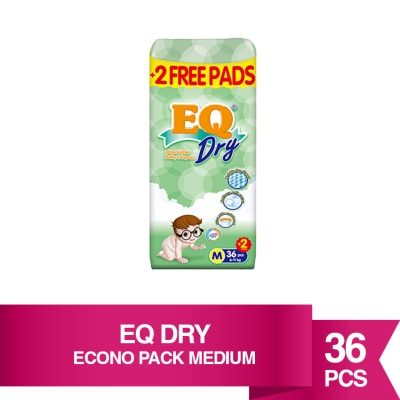 EQ Dry Disposable Baby Diapers M 36s