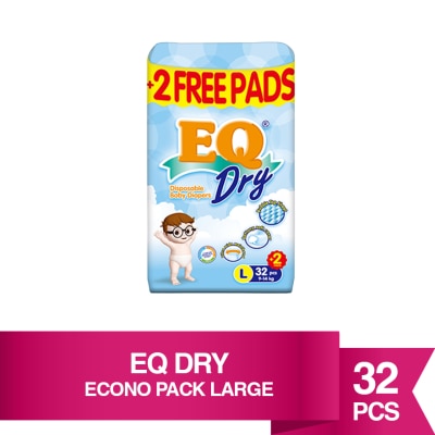EQ Dry Disposable Baby Diapers L 32s