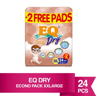 EQ Dry Disposable Baby Diapers XXL 24's