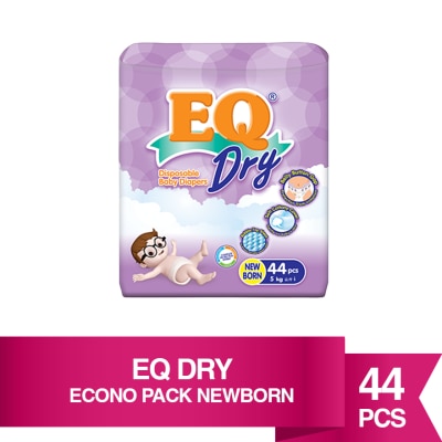 EQ Dry Disposable Baby Diapers Newborn 44s