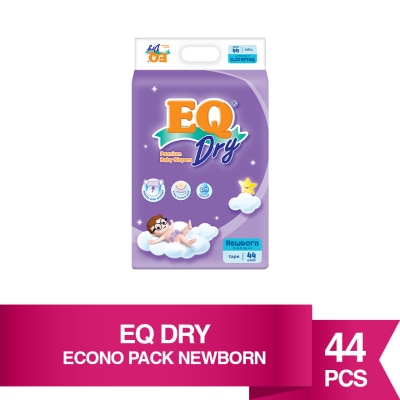 EQ Dry Disposable Baby Diapers Newborn 44s