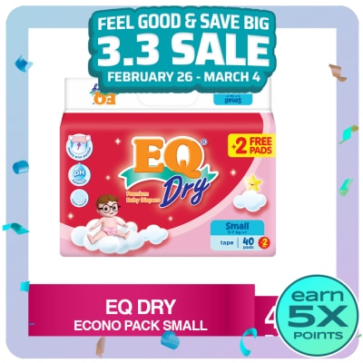 EQ Dry Disposable Baby Diapers S 40s
