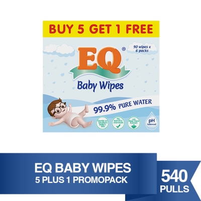 EQ - EQ Baby Wipes Pure Water 90s x 6 Packs image