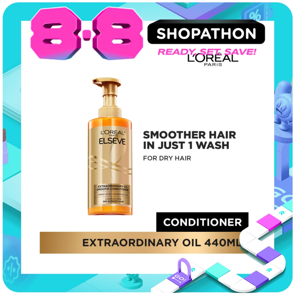 LOREAL Paris Elseve Extraordinary Oil Smooth Conditioner Anti Dry and Frizzy Hair 440ml image