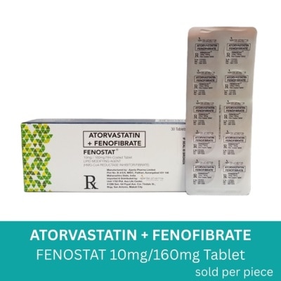 FENOSTAT Atorvastatin  10mg Fenofibrate 160mg  1 Tablet [PRESCRIPTION REQUIRED]