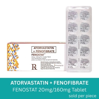 FENOSTAT Atorvastatin 20mg Fenofibrate 160mg 1 Tablet [PRESCRIPTION REQUIRED]
