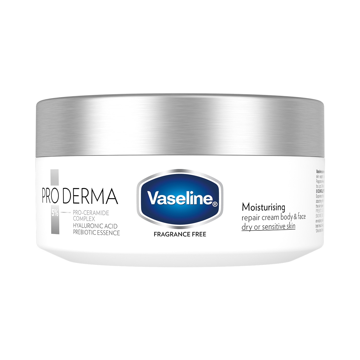 VASELINE Pro Derma Moisturising Repair Cream Fragrance Free 190g image