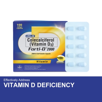 FORTI D - FORTI D FORTI D 2000IU Colecalciferol Vitamin D3 Softgel Capsule Sold Per Piece