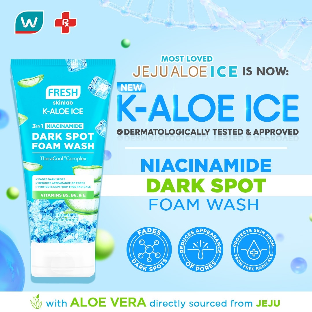 FRESH Skinlab K-Aloe Ice 3 in 1 Niacinamide Dark Spot Foam Wash 100ml