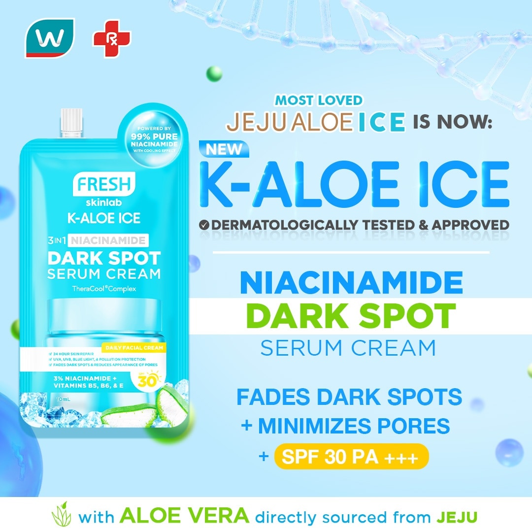 FRESH Skinlab K-Aloe Ice 3 in 1 Niacinamide Dark Spot Serum Cream SPF 30 10ml