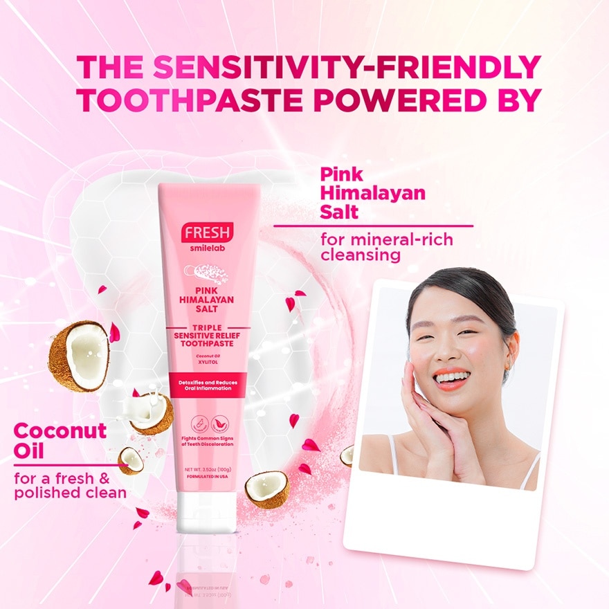 FRESH Smilelab Triple Sensitive Pink Himalayan Toothpaste 100g