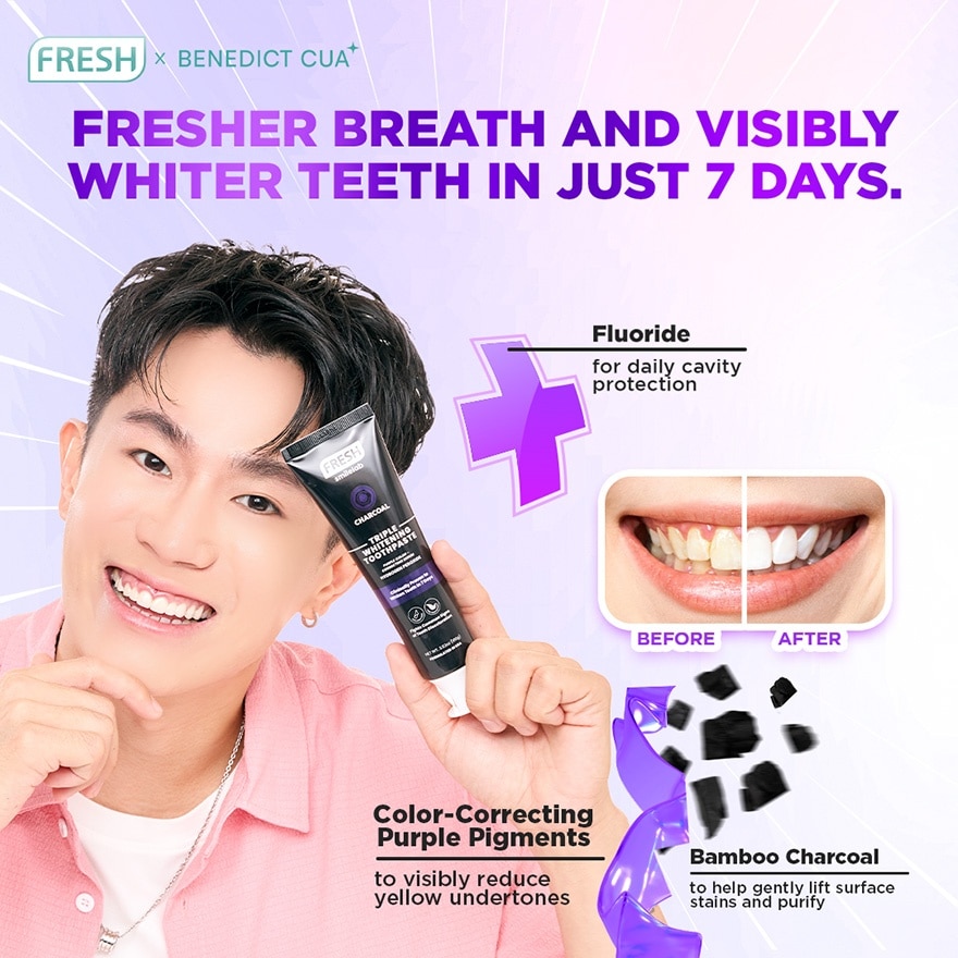 FRESH Smilelab Triple Whitening Purple Charcoal Toothpaste 100g
