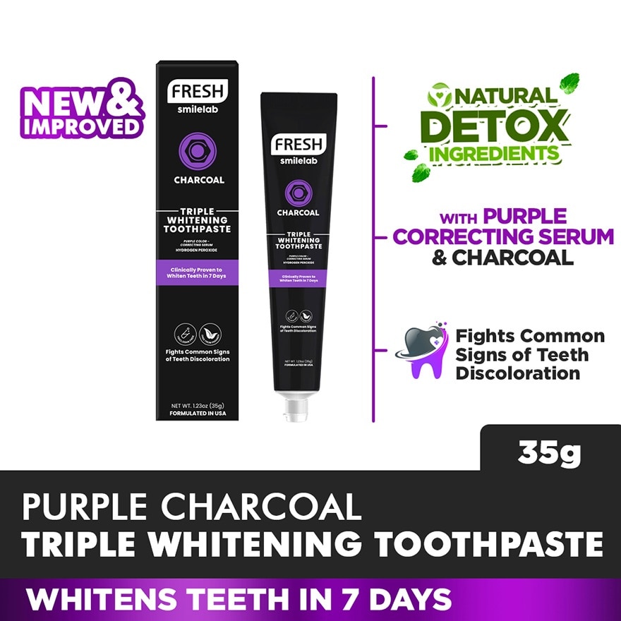 FRESH Smilelab Triple Whitening Purple Charcoal Toothpaste 35g image