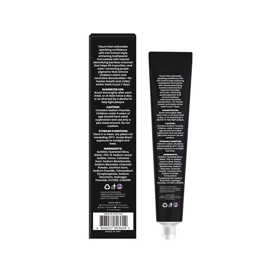 FRESH Smilelab Triple Whitening Purple Charcoal Toothpaste 35g