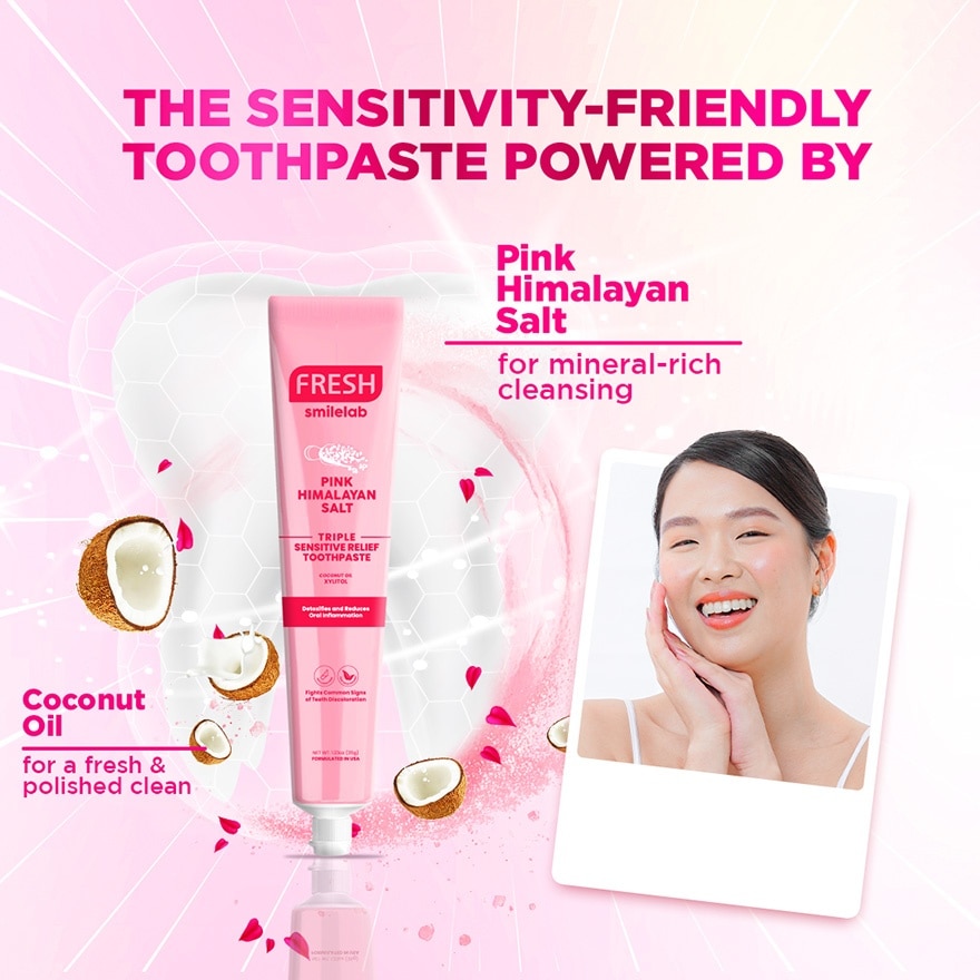 FRESH Smilelab Triple Sensitive Relief Pink Himalayan Toothpaste 35g