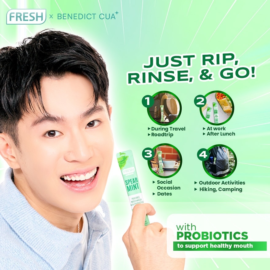 FRESH Smilelab Portable Mouthwash Spearmint 10ml x 7 Sachet