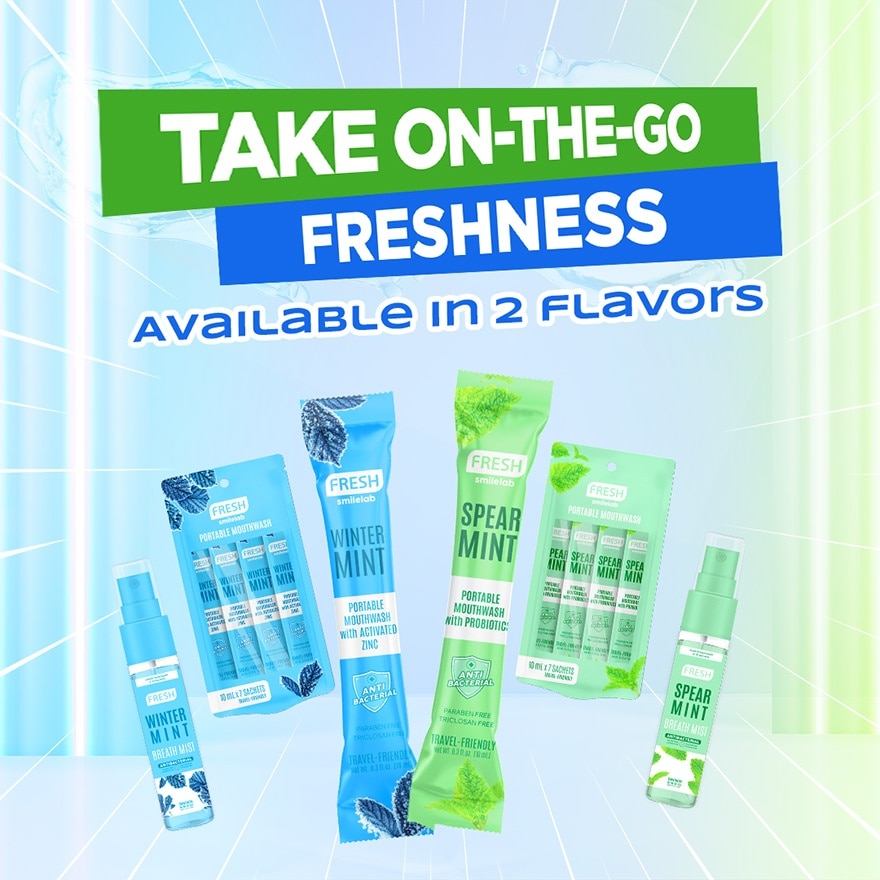 FRESH Smilelab Portable Mouthwash Spearmint 10ml x 7 Sachet