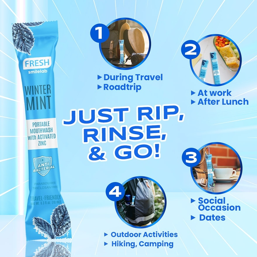 FRESH Smilelab Portable Mouthwash Wintermint 10ml x 7 Sachet