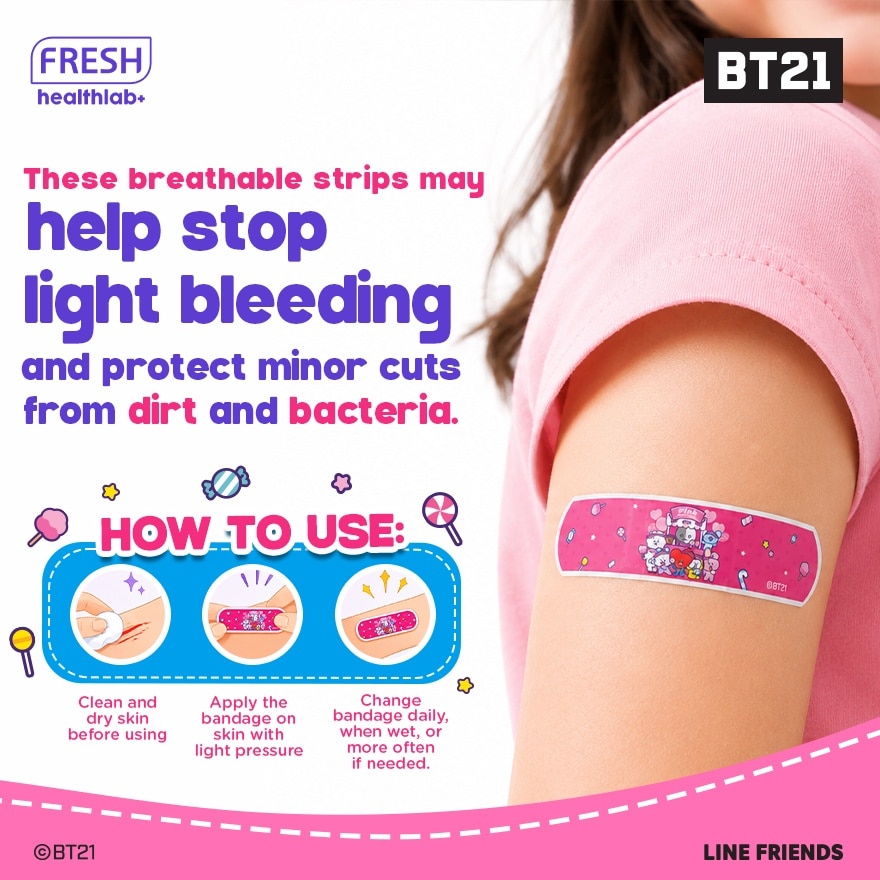 FRESH Healthlab BT21 Characters Washproof Plasters 24pcs image