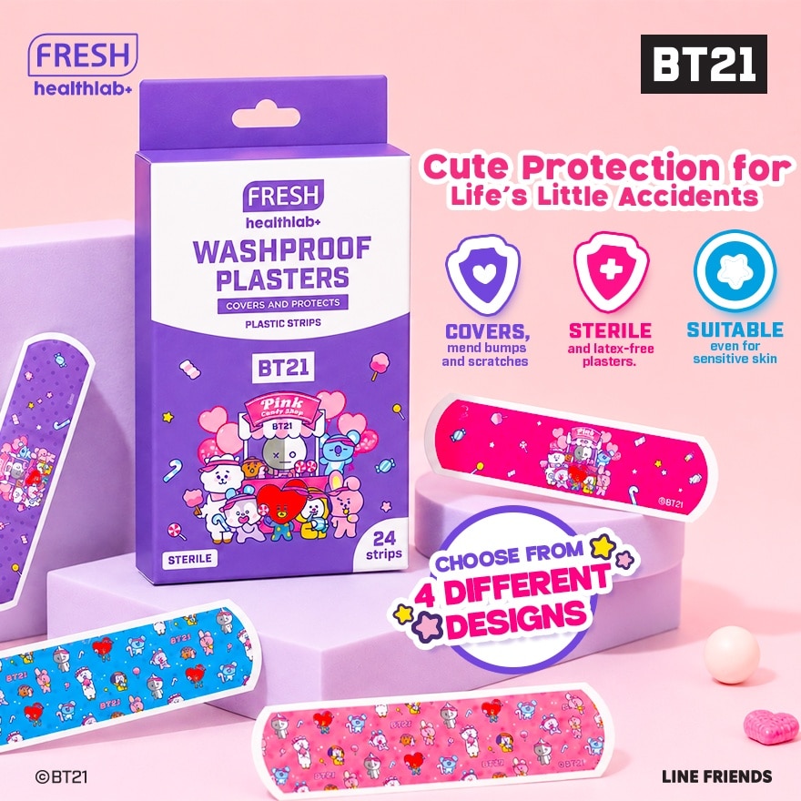 FRESH Healthlab BT21 Characters Washproof Plasters 24pcs image