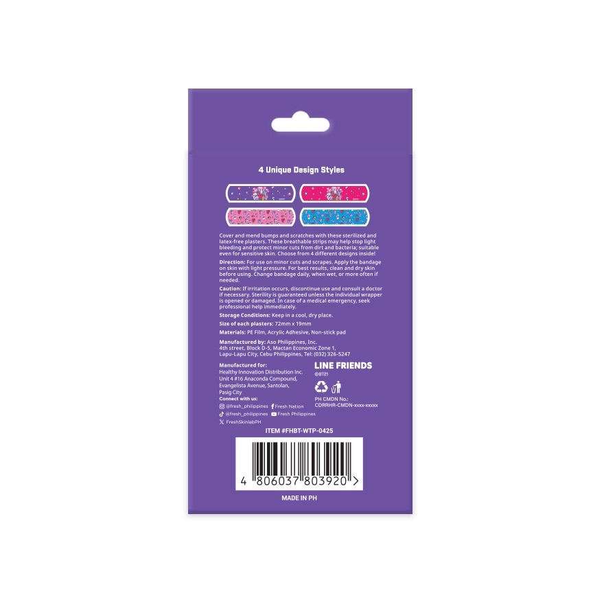 FRESH Healthlab BT21 Characters Washproof Plasters 24pcs image