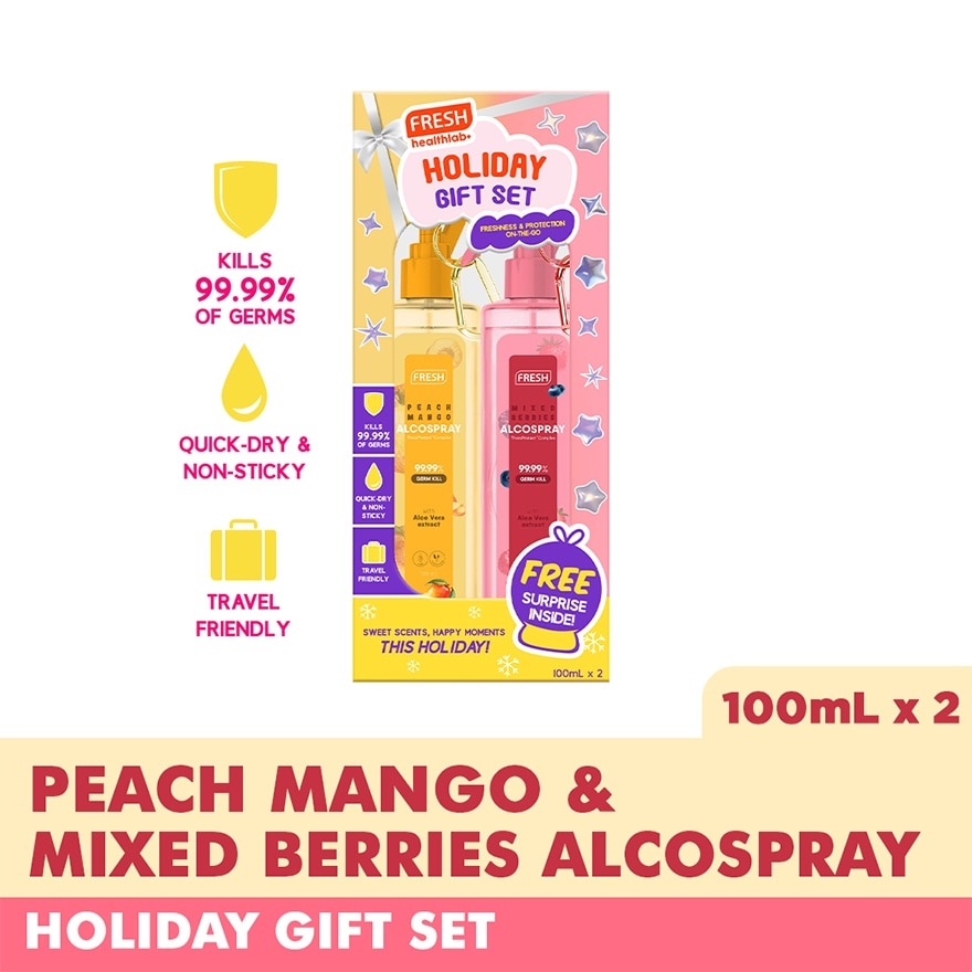 FRESH HEALTHLAB Peach Mango And Mixed Berries Alcospray Gift Set 100ml image