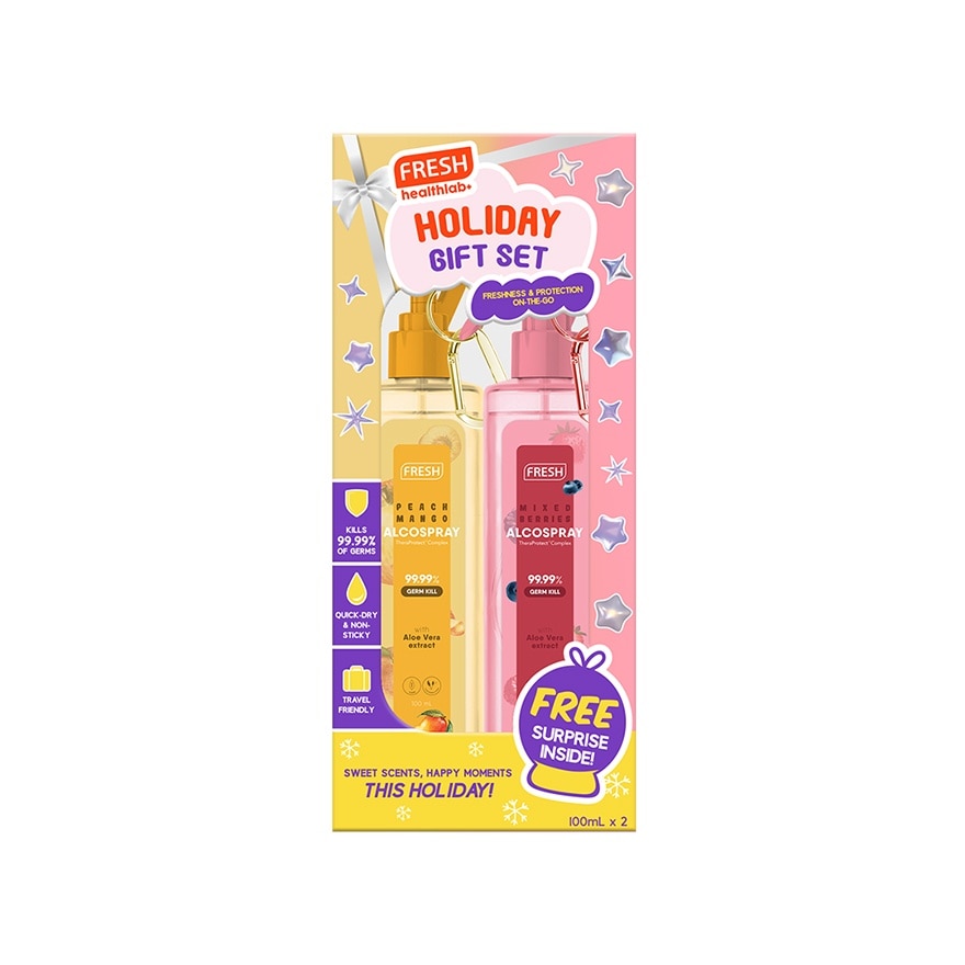 FRESH HEALTHLAB Peach Mango And Mixed Berries Alcospray Gift Set 100ml image