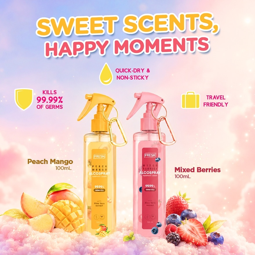 FRESH HEALTHLAB Peach Mango And Mixed Berries Alcospray Gift Set 100ml image