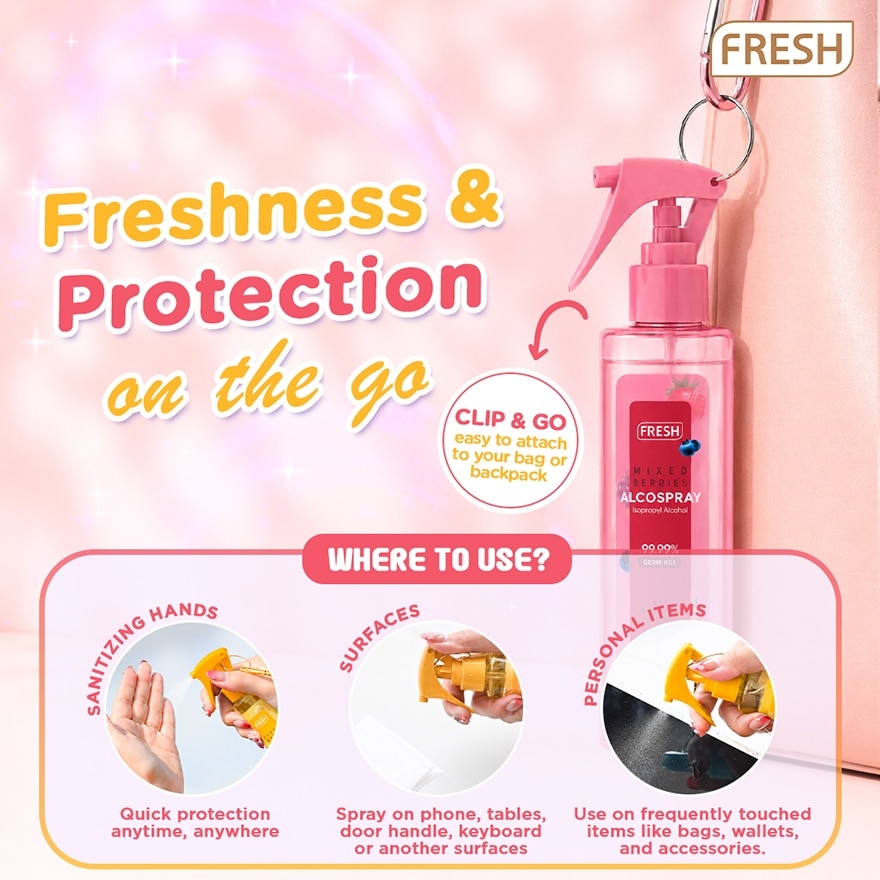 FRESH HEALTHLAB Peach Mango And Mixed Berries Alcospray Gift Set 100ml image
