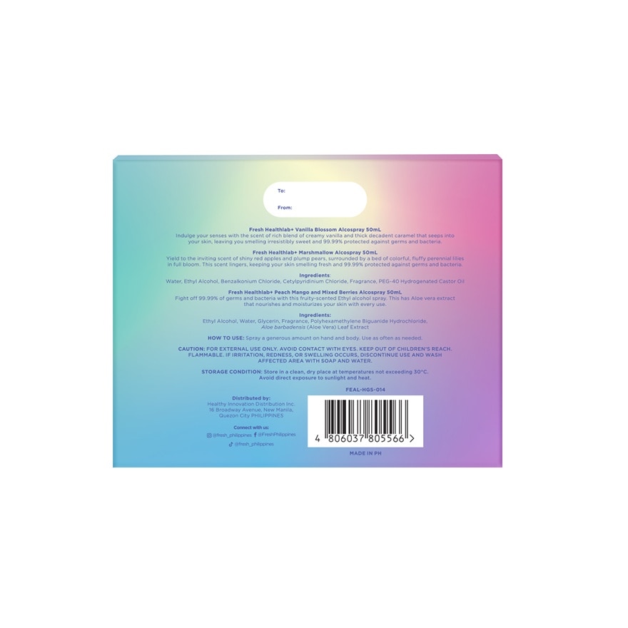 FRESH HEALTHLAB Alcospray Holiday Gift Set 4 x 50ml image