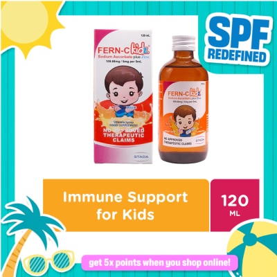 FERN C - Sodium ascorbate 109.68mg (equivalent to ascorbic acid 97.5mg) elemental Zinc 5mg Syrup 120mL