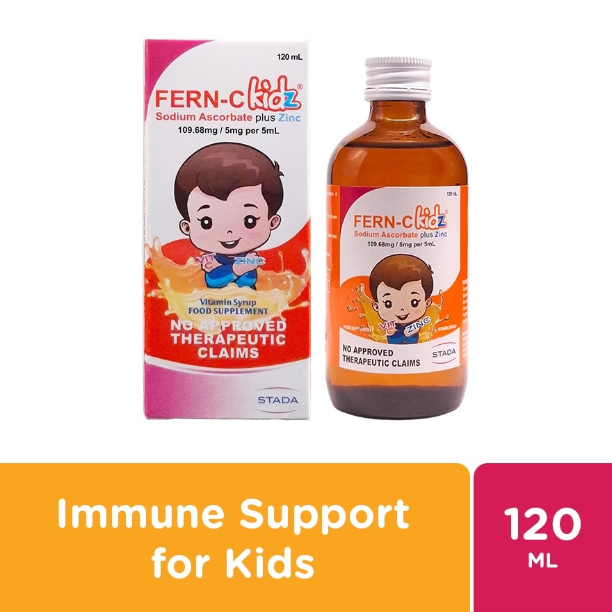 Sodium ascorbate 109.68mg (equivalent to ascorbic acid 97.5mg) elemental Zinc 5mg Syrup 120mL