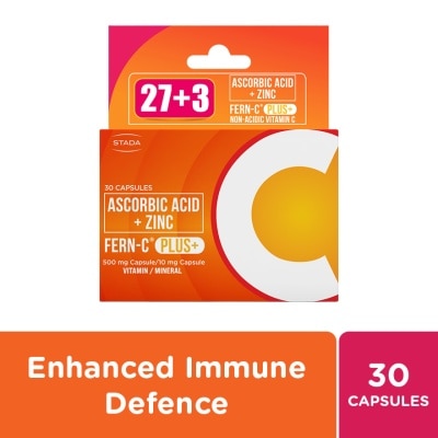 FERN C Plus Ascorbic Acid + Zinc 27+3 Capsules