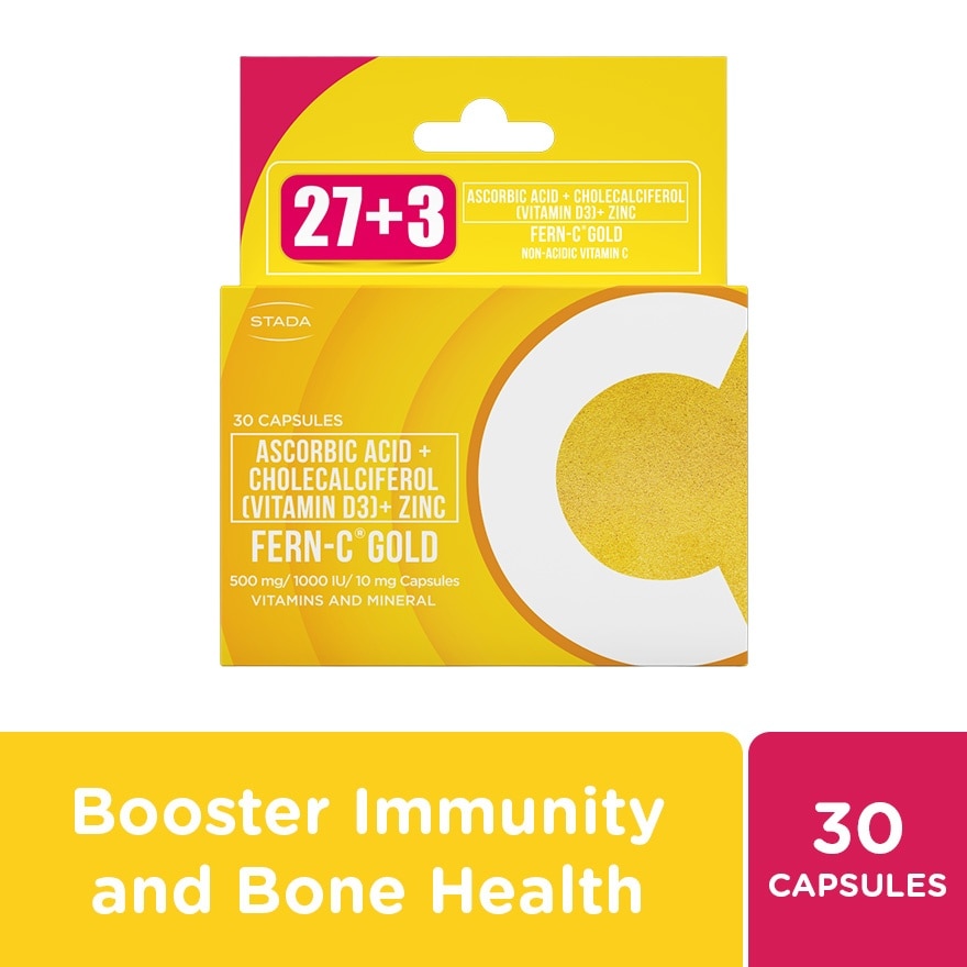 Gold Ascorbic Acid + Cholecalciferol (Vitamin D3) + Zinc 27+3 Capsules