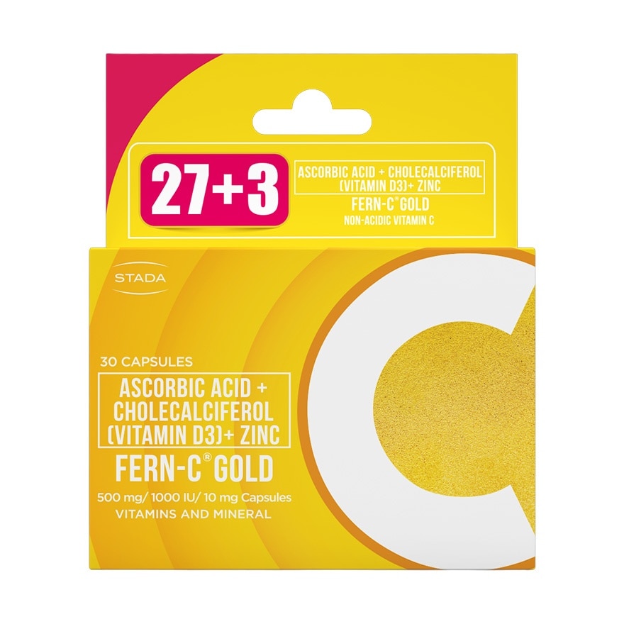 Gold Ascorbic Acid + Cholecalciferol (Vitamin D3) + Zinc 27+3 Capsules