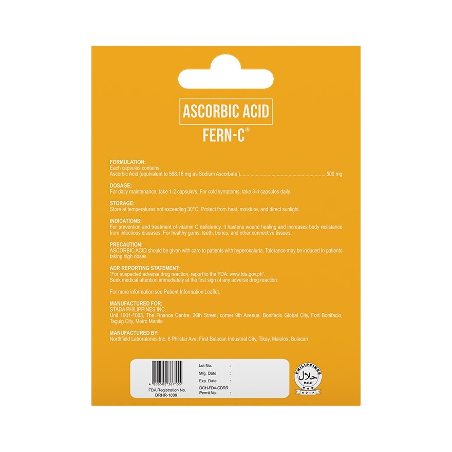 Ascorbic Acid (As Sodium Ascorbate) 27+3 Capsules