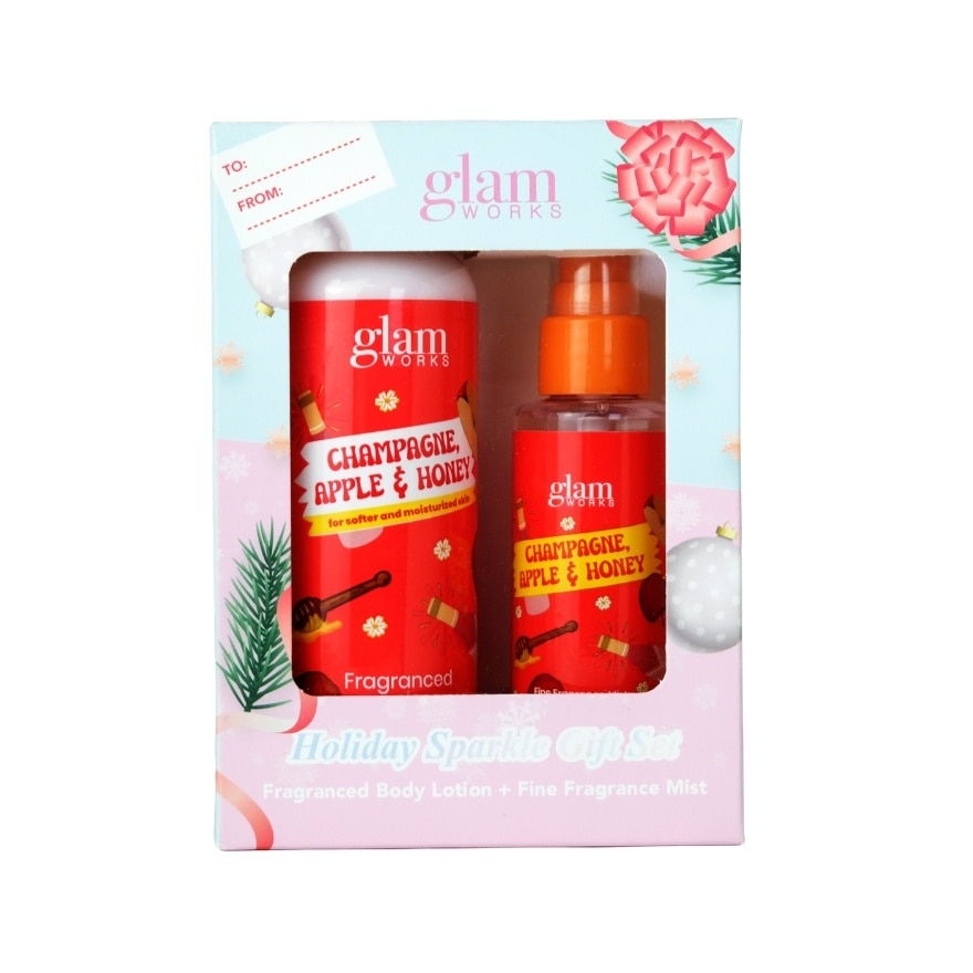 GLAM WORKS Holiday Sparkle Champagne Apple Honey Gift Set image