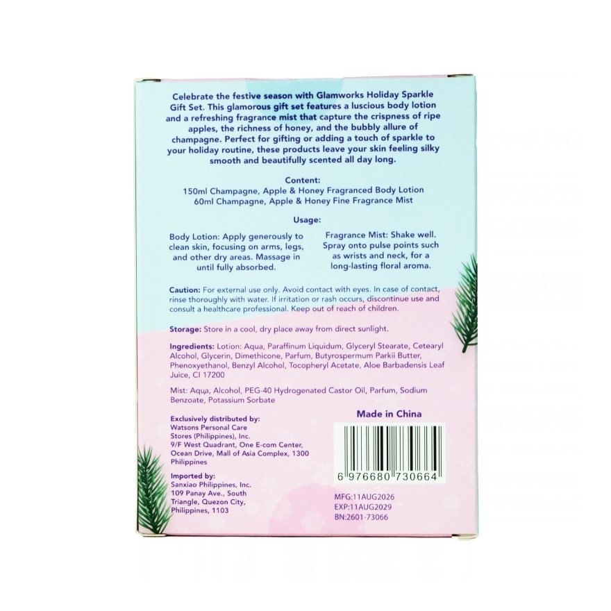 GLAM WORKS Holiday Sparkle Champagne Apple Honey Gift Set image